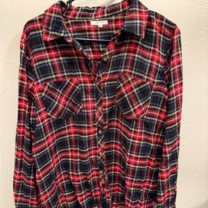 Plaid Button-Up Shirt